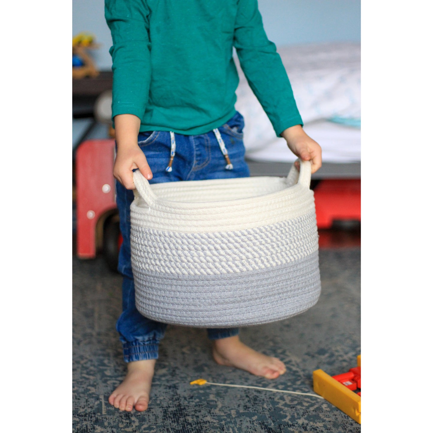 Grey Ombré Cotton Basket