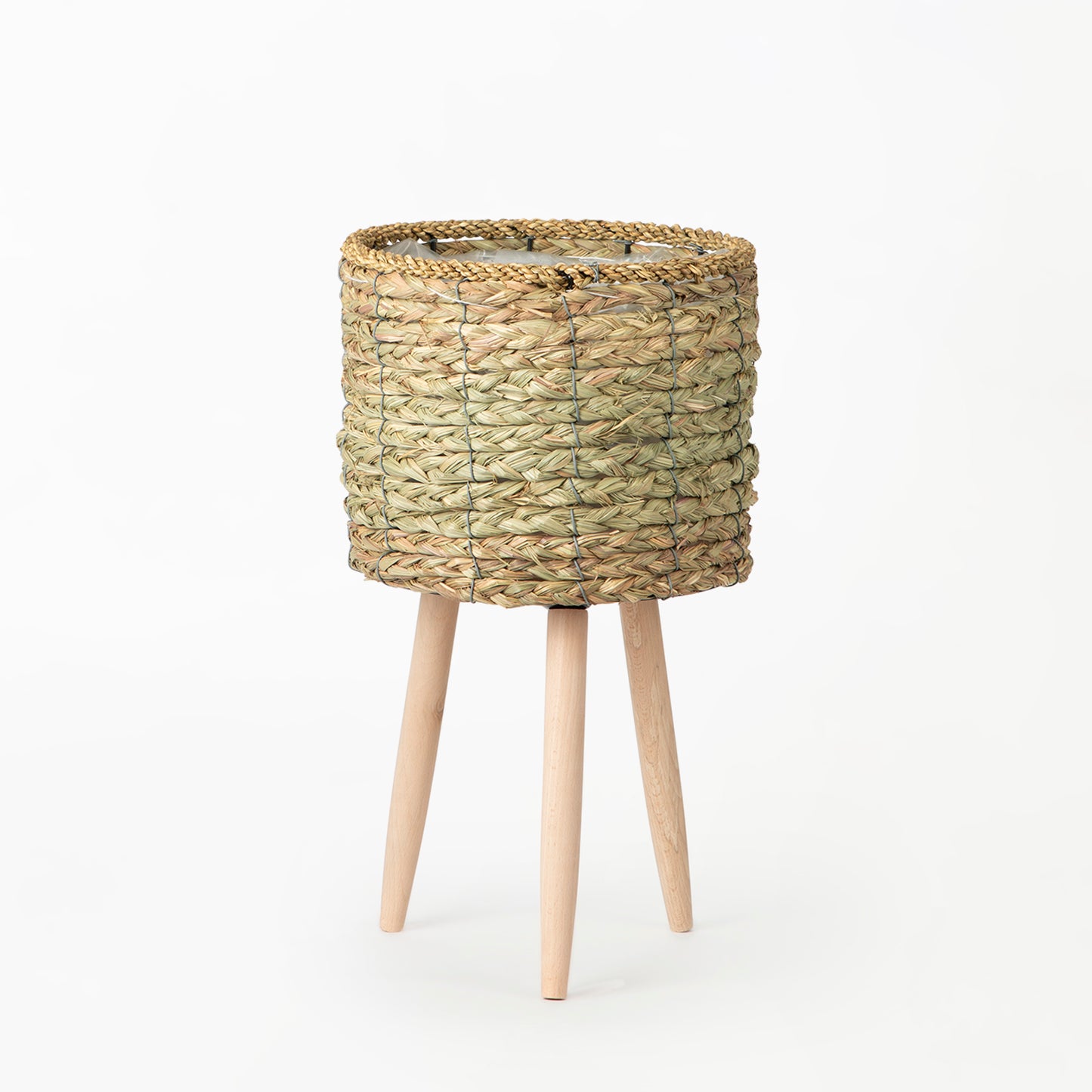 Natural Basket on Wooden Stand