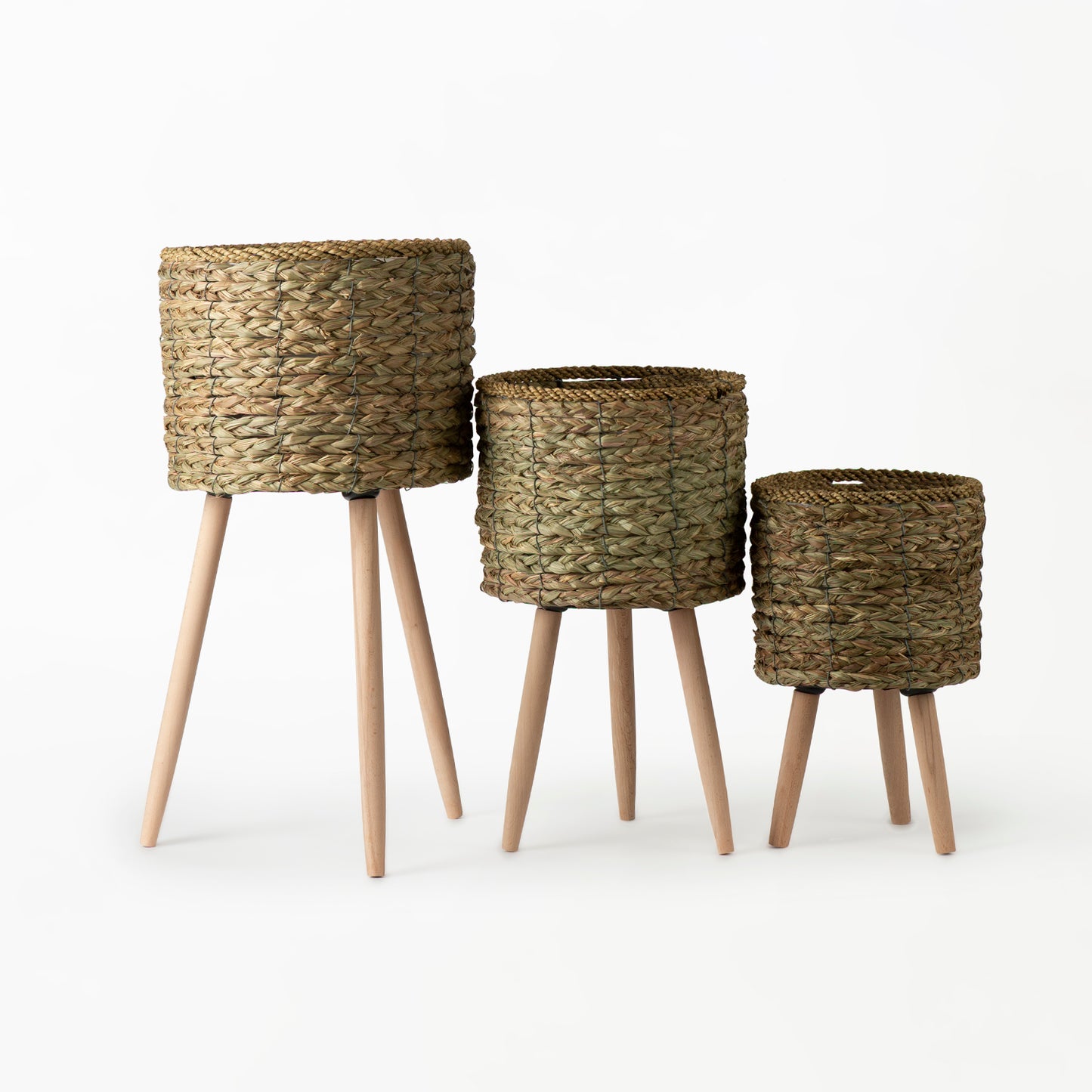 Natural Basket on Wooden Stand