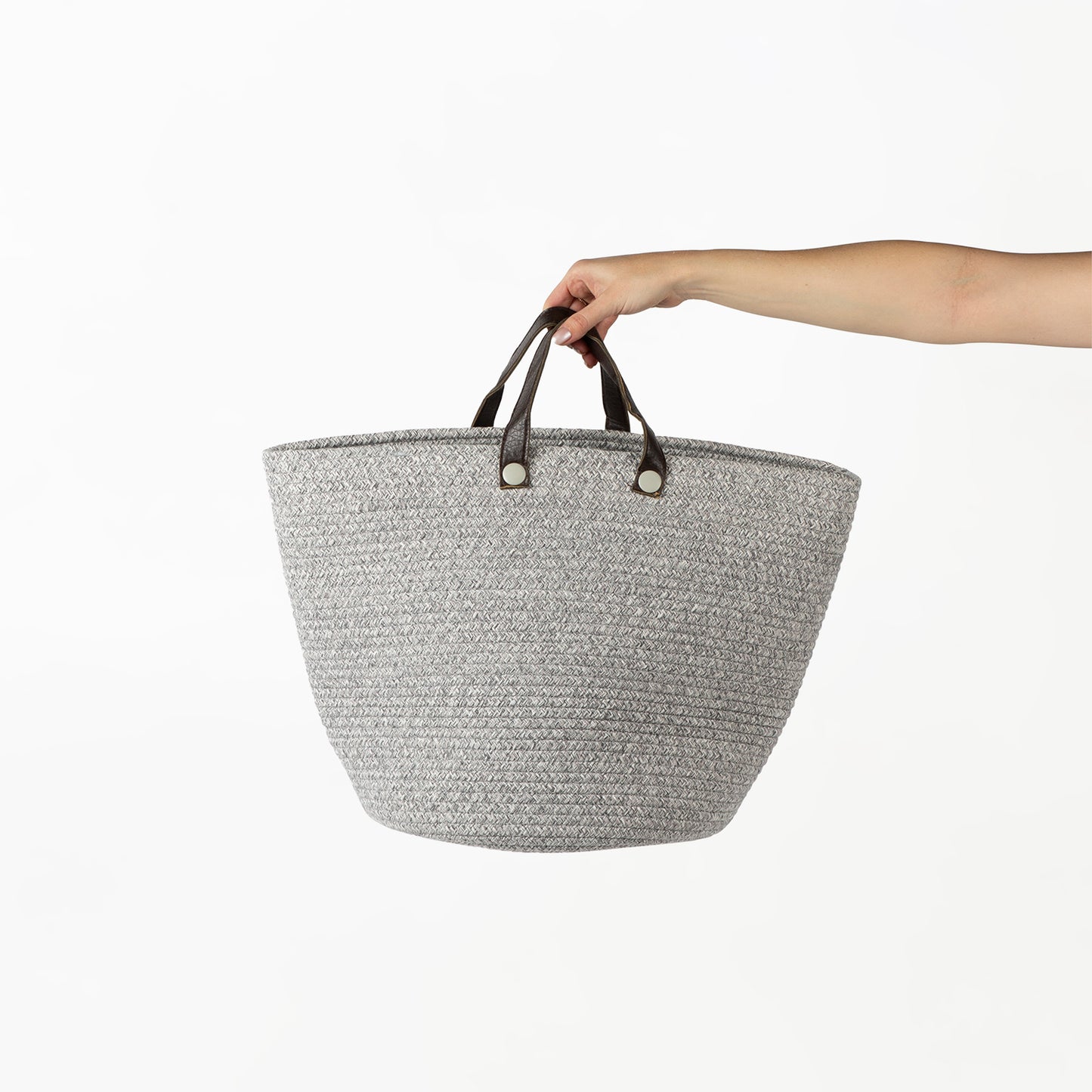 Grey Cotton Basket/ Bag