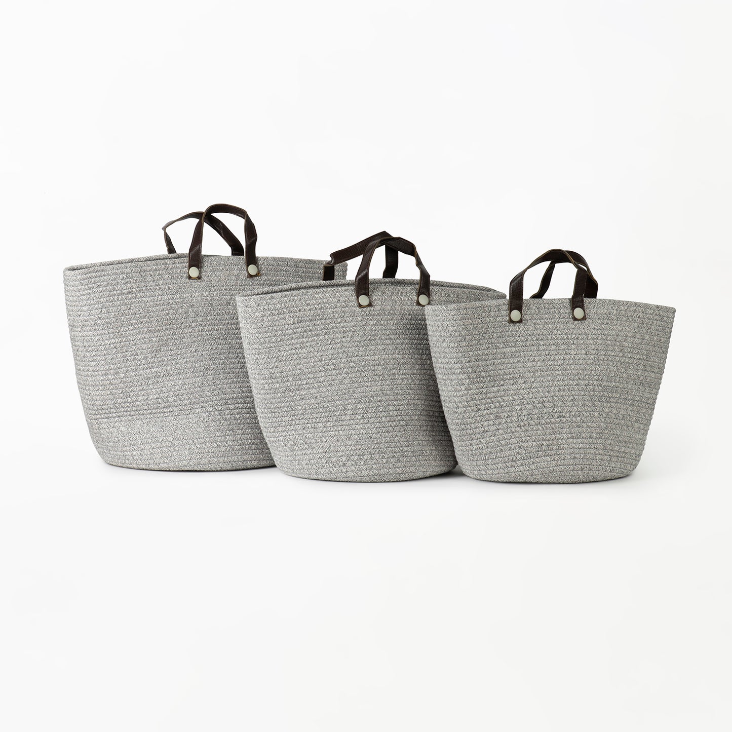 Grey Cotton Basket/ Bag