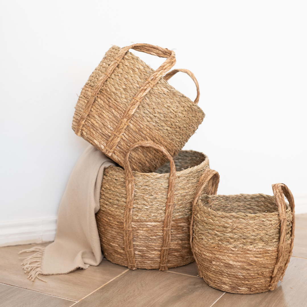 Braided Grass Top Basket