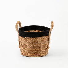Load image into Gallery viewer, Black Cotton Rope Top with Grass Bottom and Hemp Handle
