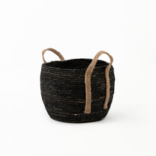 Load image into Gallery viewer, Black Basket with Hemp Handle
