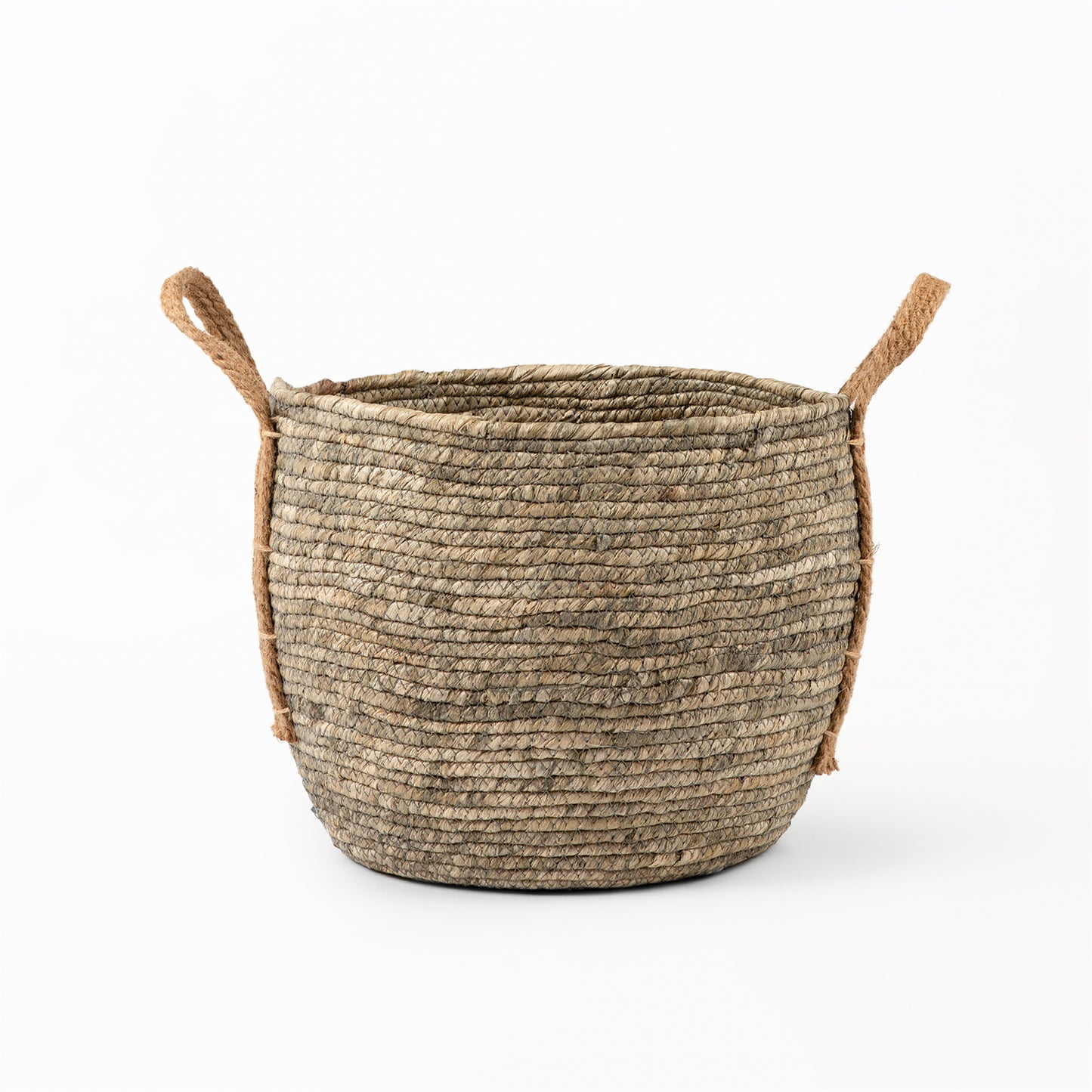 Light Grey Basket with Hemp Handle