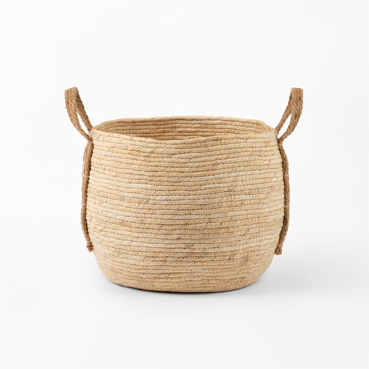 Natural Woven Basket with Hemp Handle
