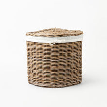 Load image into Gallery viewer, Rattan Corner Laundry Baskets with Lids and Linen Inner Bag
