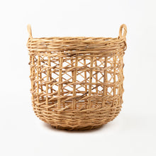 Load image into Gallery viewer, Rattan Round Open Weave Basket Natural
