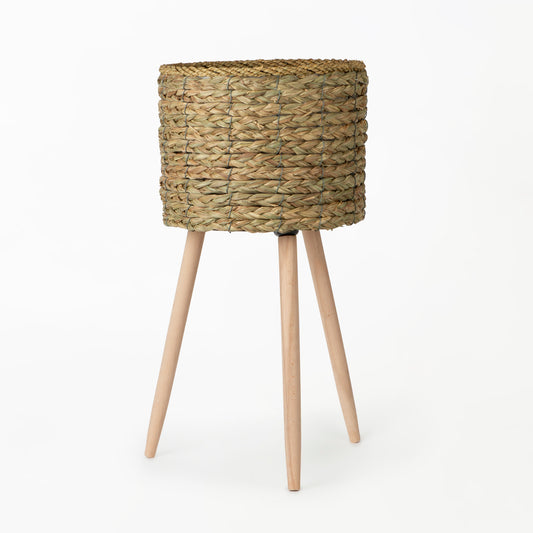 Natural Basket on Wooden Stand