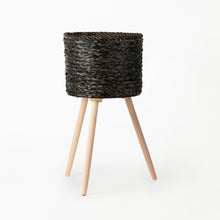 Load image into Gallery viewer, Black Basket on Wooden Stand
