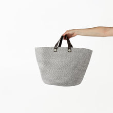 Load image into Gallery viewer, Grey Cotton Basket/ Bag

