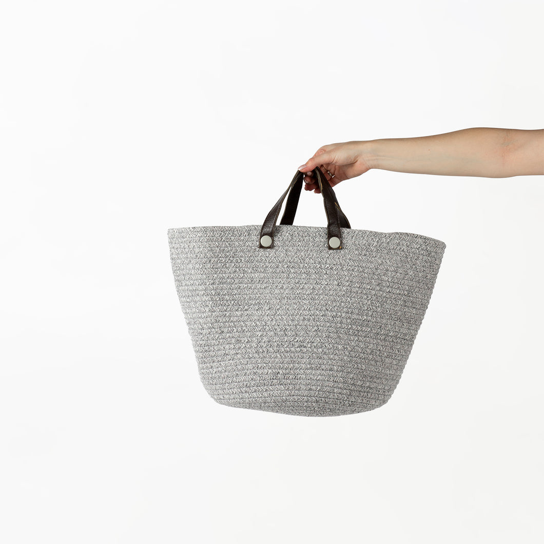 Grey Cotton Basket/ Bag