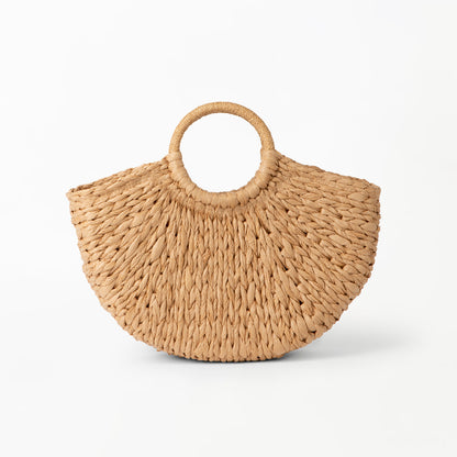 Bailey Half Moon Woven Bag in Caramel