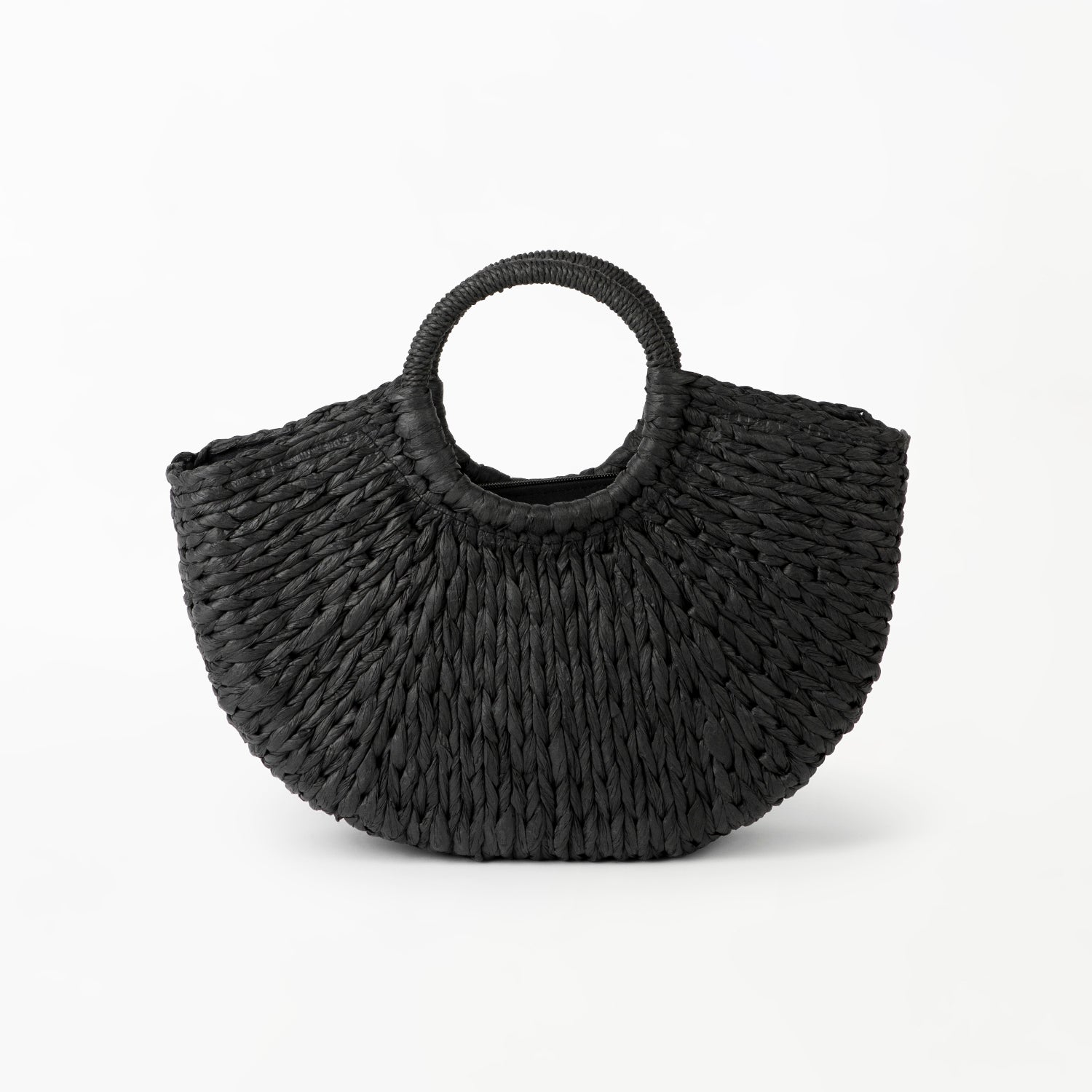 Stylish Woven Handbag | Natural Woven Handbag in Black - Basketly NZ
