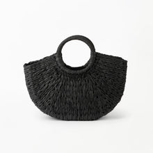 Load image into Gallery viewer, Bailey Half Moon Woven Bag in Black
