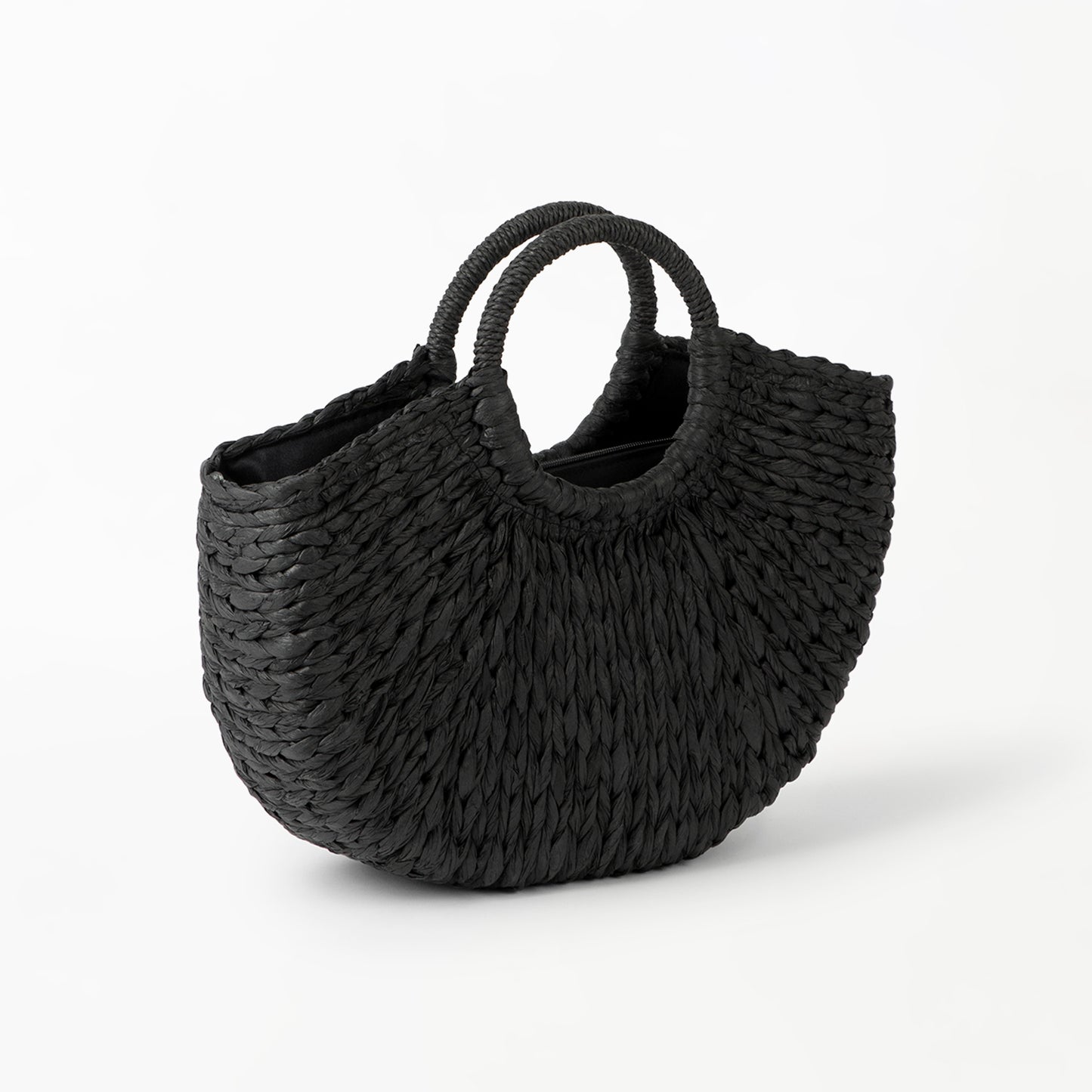 Bailey Half Moon Woven Bag in Black