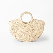 Load image into Gallery viewer, Bailey Half Moon Woven Bag in Light Beige

