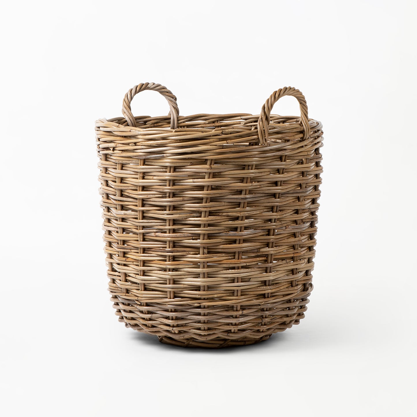 Rattan Round Basket In Kubu Grey