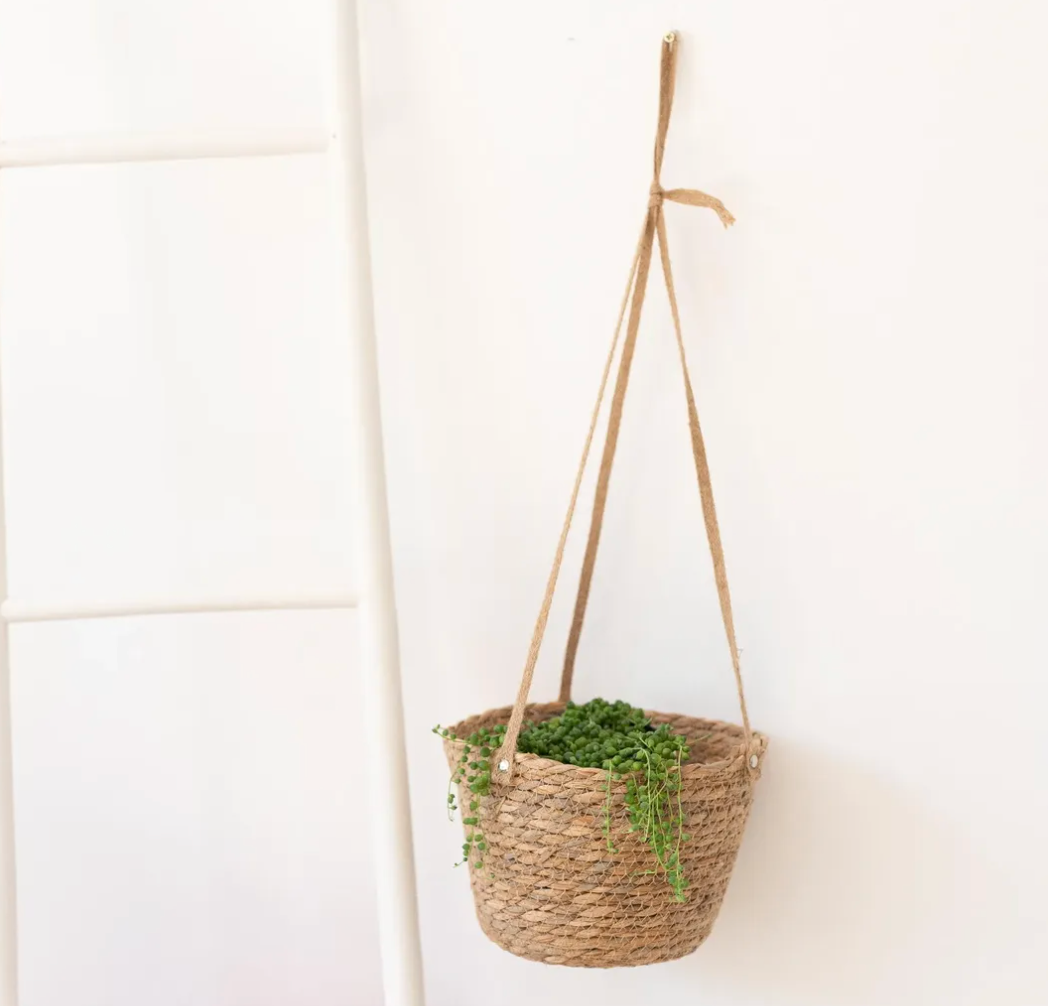 Hanging Woven Grass Basket